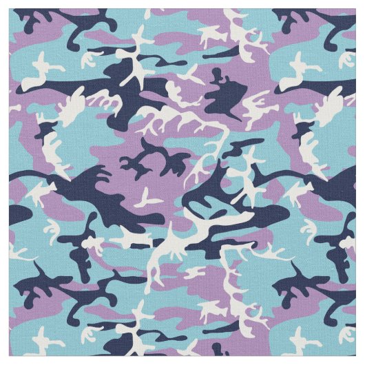 Camo Pattern - Paarse marine Blue White Stof (Close Up)