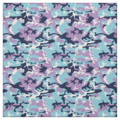 Camo Pattern - Paarse marine Blue White Stof (Swatch)