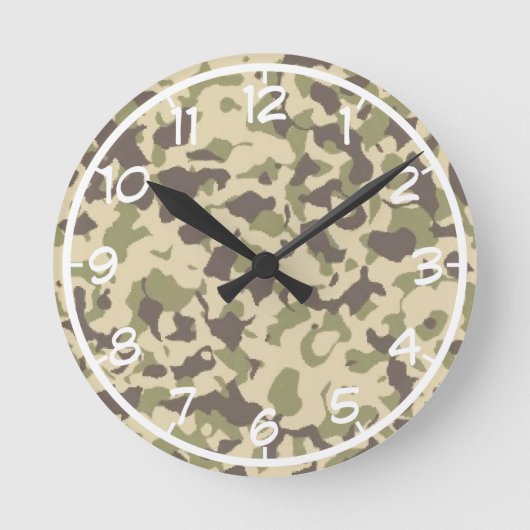 Camo Pattern Ronde Klok (Voorkant)