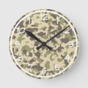 Camo Pattern Ronde Klok