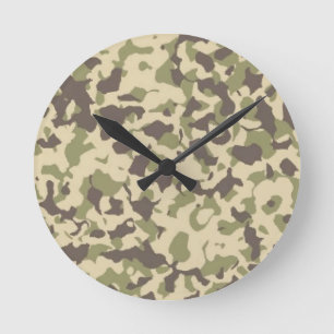 Camo Pattern Ronde Klok
