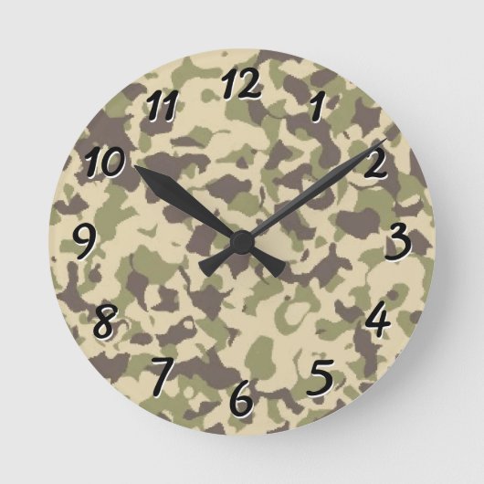 Camo Pattern Ronde Klok (Voorkant)