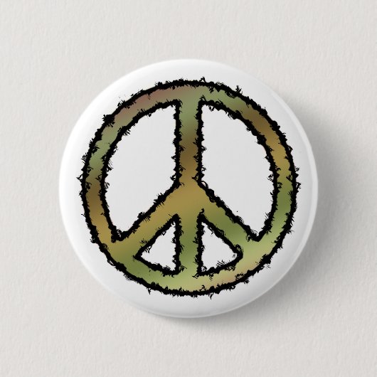 Camo Peace Sign Ronde Button 5,7 Cm (Voorkant)
