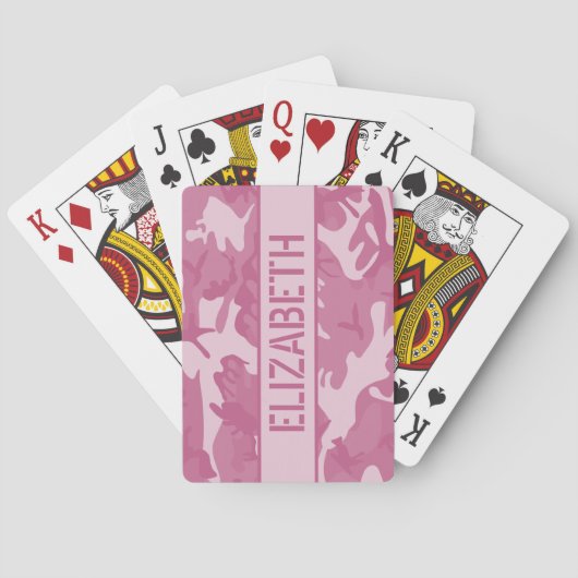 Camo Persoonlijk Roze Pokerkaarten (Achterkant)