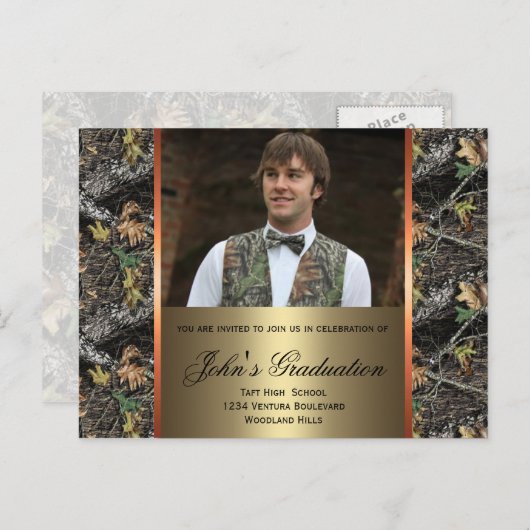 Camo Photo Afstuderen Briefkaart (Voorkant / Achterkant)