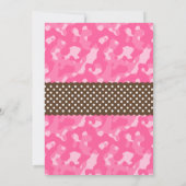 Camo Pink Brown Carriage Stip Baby shower Kaart (Achterkant)