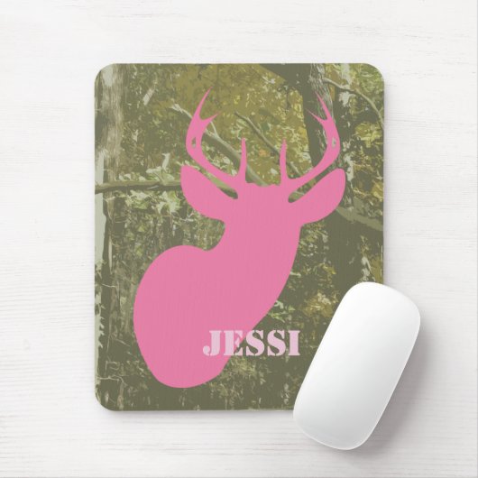 Camo & Pink Deer Mousepad Muismat (Met muis)