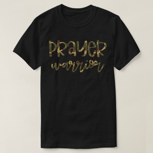 Camo Prayer Warrior Christelijke roze borstkanker  T-shirt (Design voorkant)