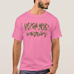 Camo Prayer Warrior Christelijke roze borstkanker  T-shirt
