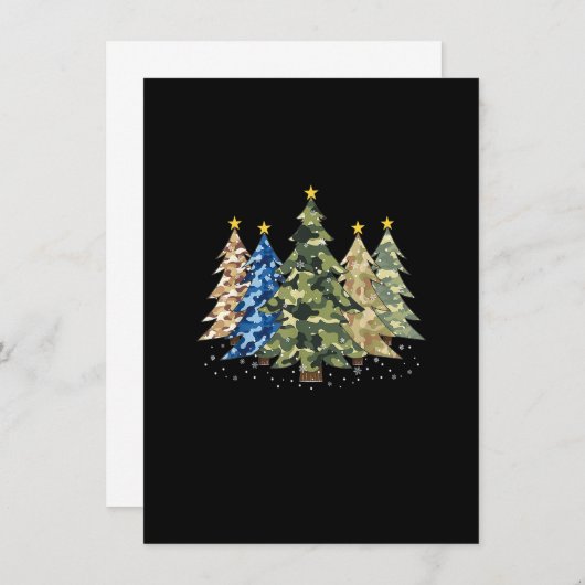 Camo Print Christmas Trees with Camouflage Print X Kaart (Voorkant / Achterkant)