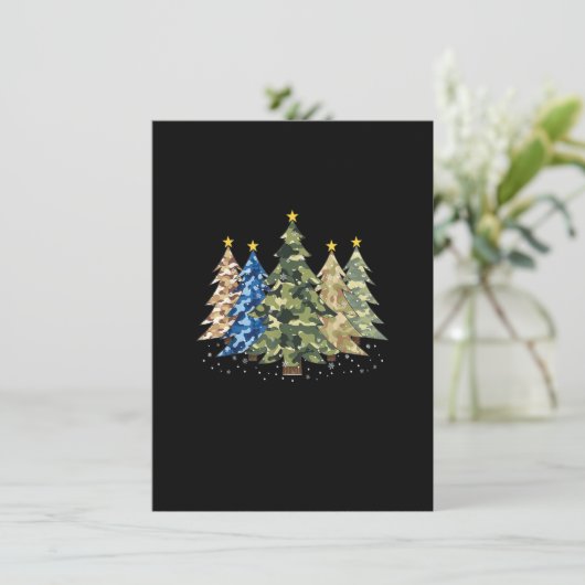 Camo Print Christmas Trees with Camouflage Print X Kaart (Staand voorkant)