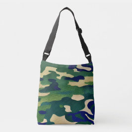 Camo Print Cross-Body Canvas tas