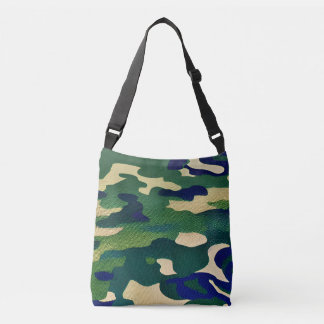 Camo Print Cross-Body Canvas tas