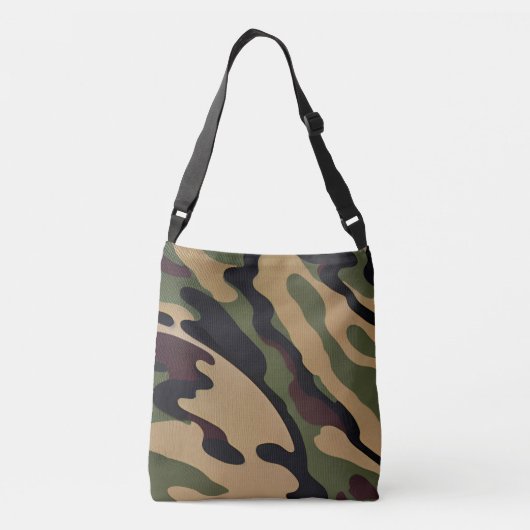 Camo Print Cross-Body Canvas tas (Achterkant)