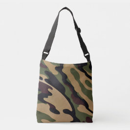 Camo Print Cross-Body Canvas tas