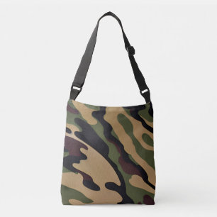 Camo Print Cross-Body Canvas tas