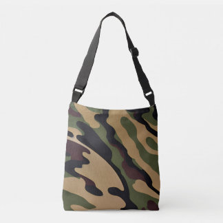 Camo Print Cross-Body Canvas tas