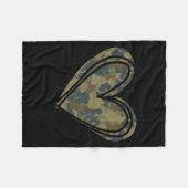 Camo Print Heart Valentines Day Fleece Deken (Voorkant (Horizontaal))