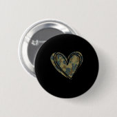 Camo Print Heart Valentines Day  Ronde Button 5,7 Cm (Voorkant /achterkant)