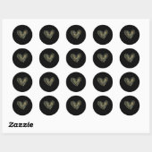 Camo Print Heart Valentines Day  Ronde Sticker (Vel)