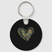 Camo Print Heart Valentines Day  Sleutelhanger (Voorkant)