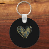 Camo Print Heart Valentines Day  Sleutelhanger (Voorkant)