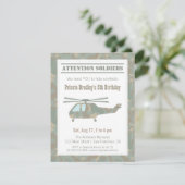 Camo Print Helicopter Army Boys Birthday Party Kaart (Staand voorkant)