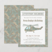 Camo Print Helicopter Army Boys Birthday Party Kaart (Voorkant / Achterkant)