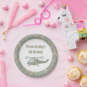 Camo Print Helicopter Army Boys Birthday Party Papieren Bordje (Feest)