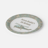 Camo Print Helicopter Army Boys Birthday Party Papieren Bordje (Gekanteld)