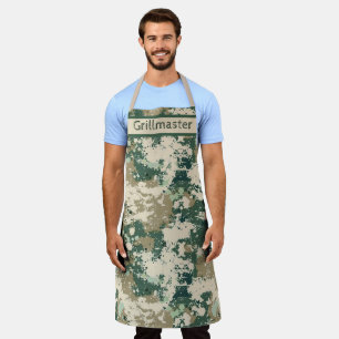 Camo-print Keuken- en Grillgerei met Vetgedrukte A Schort