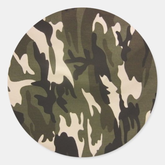 Camo Print Ronde Sticker (Voorkant)
