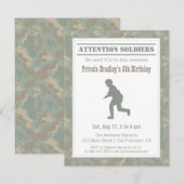 Camo Print Soldier Silhouette Army Birthday Party Kaart (Voorkant / Achterkant)