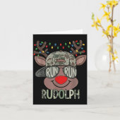 Camo Reindeer Hat Ball Cap Christmas Boy Cute Xmas Kaart (Gele Bloem)