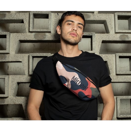 Camo Retro Militair Modern Monogram Heuptasje