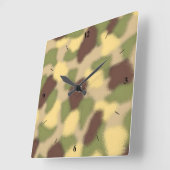 Camo Ripple Vierkante Klok (Hoek)