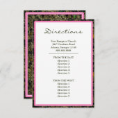 Camo Roze aangepaste bruiloft-richting jagen Informatiekaartje (Voorkant / Achterkant)