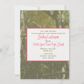 Camo & Roze Klasse van 2014 Foto Afstuderen Invite Kaart (Achterkant)