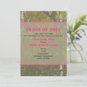 Camo & Roze klasse van de Graduation Invitation 20 Kaart (Staand voorkant)