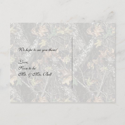 Camo RSVP-Briefkaart Uitnodiging Briefkaart (Achterkant)