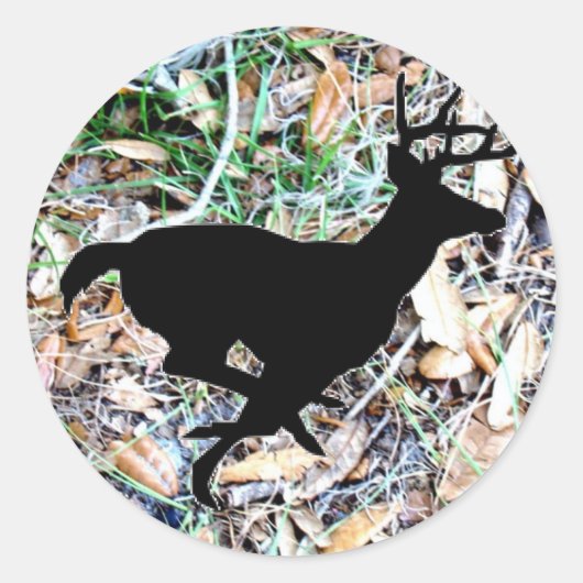 Camo Running Buck Ronde Sticker (Voorkant)