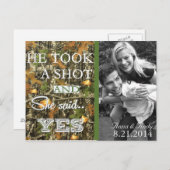 Camo Rustic verlaat Save the Date Wedding Briefkaa Aankondigingskaart (Voorkant / Achterkant)
