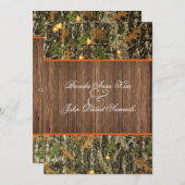 Camo Rustic Wedding Invitation Kaart (Voorkant / Achterkant)