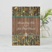 Camo Rustic Wedding Uitnodiging (Staand voorkant)