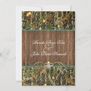 Camo Rustic Wedding Uitnodiging