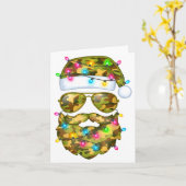Camo Santa Claus Sungles Camouflage Funny Xmas Lig Kaart (Gele Bloem)
