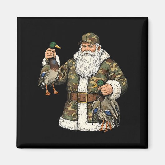 Camo Santa Mallard Duck Hunting Christmas Hunter G Magneet (Voorkant)