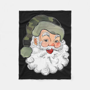 Camo Santa Vrolijk Kerstfeest Kinder Camouflage Fu Fleece Deken