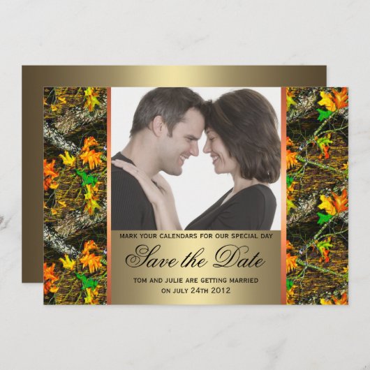 Camo Save the Date Foto (Voorkant / Achterkant)