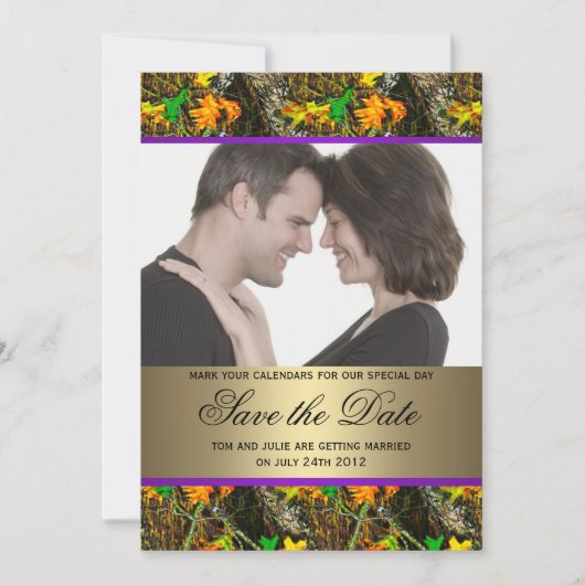 Camo Save the Date Photo Kaart (Voorkant)
